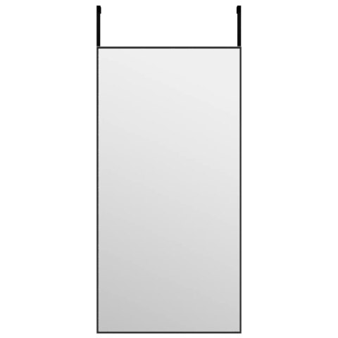 LUSTRO NA DRZWI CZARNE 40X80CM SZKŁO I ALUMINIUM
