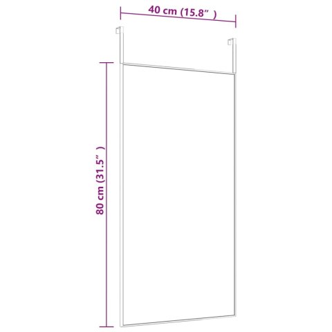 LUSTRO NA DRZWI CZARNE 40X80CM SZKŁO I ALUMINIUM