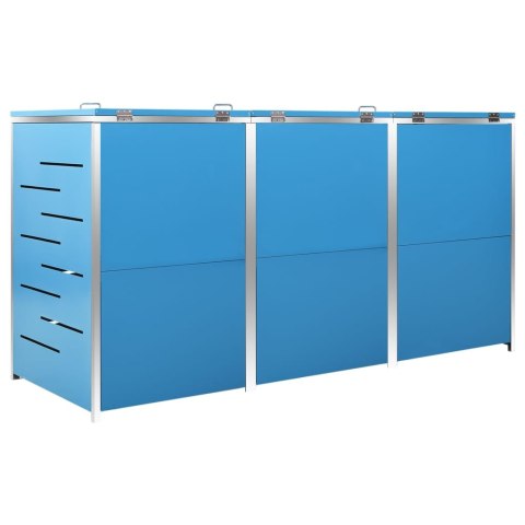 OSŁONA NA 3 KOSZE NA ŚMIECI 207X77,5X115CM STAL NIERDZEWNA