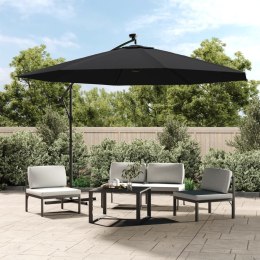 PARASOL OGRODOWY Z LED WISZĄCY CZARNY 350CM