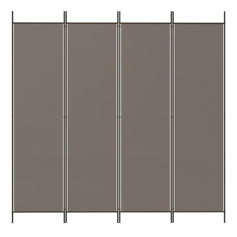 PARAWAN 4-PANELOWY ANTRACYTOWY 200X220CM TKANINA