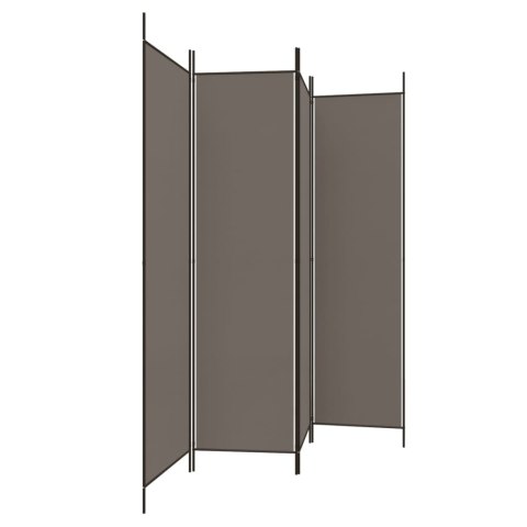 PARAWAN 4-PANELOWY ANTRACYTOWY 200X220CM TKANINA