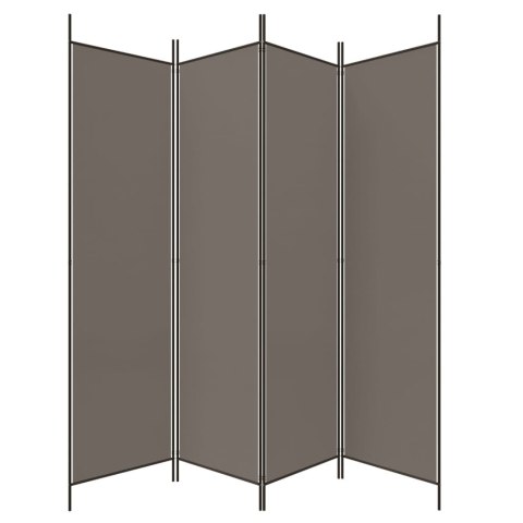 PARAWAN 4-PANELOWY ANTRACYTOWY 200X220CM TKANINA