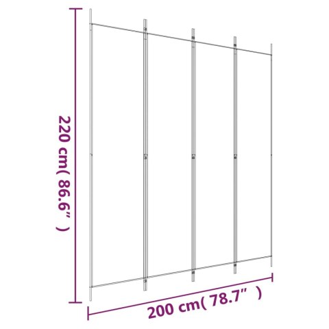 PARAWAN 4-PANELOWY ANTRACYTOWY 200X220CM TKANINA