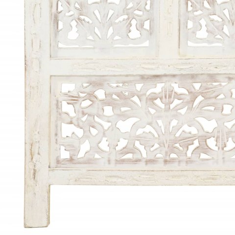 PARAWAN 4-PANELOWY RZEŹBIONY BIAŁY 160X165CM DREWNO MANGO