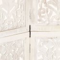 PARAWAN 5-PANELOWY RZEŹBIONY BIAŁY 200X165CM DREWNO MANGO