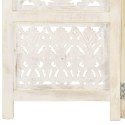 PARAWAN 5-PANELOWY RZEŹBIONY BIAŁY 200X165CM DREWNO MANGO