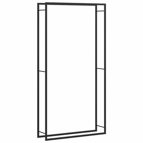 STOJAK NA DREWNO MATOWY CZARNY 110X28X214CM STALOWY