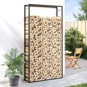 STOJAK NA DREWNO MATOWY CZARNY 110X28X214CM STALOWY