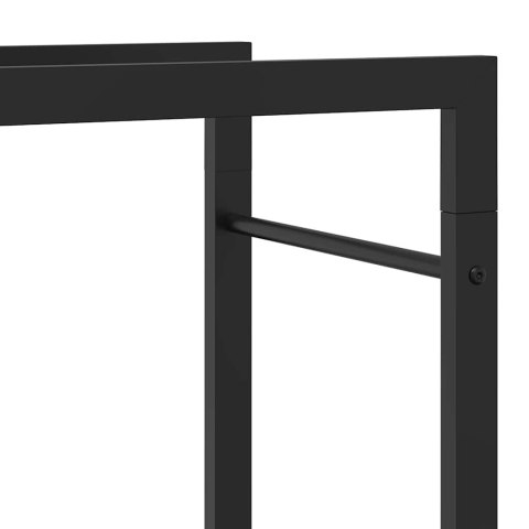 STOJAK NA DREWNO MATOWY CZARNY 110X28X214CM STALOWY