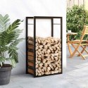 STOJAK NA DREWNO MATOWY CZARNY 50X28X94CM STALOWY