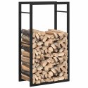 STOJAK NA DREWNO MATOWY CZARNY 50X28X94CM STALOWY