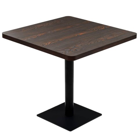 STOLIK BAROWY Z MDF NA STALOWEJ PODSTAWIE 80X80X75CM JESION
