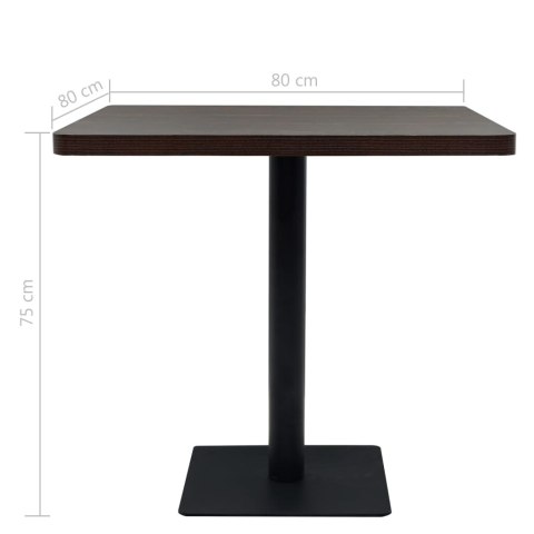 STOLIK BAROWY Z MDF NA STALOWEJ PODSTAWIE 80X80X75CM JESION