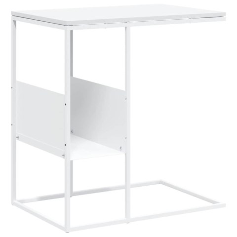 STOLIK BOCZNY BIAŁY 55X36X59,5CM MATERIAŁ DREWNOPOCHODNY