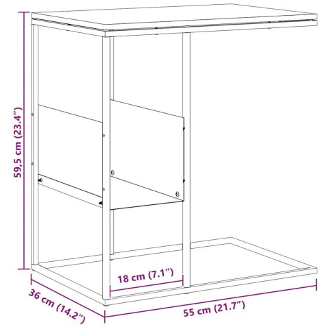 STOLIK BOCZNY BIAŁY 55X36X59,5CM MATERIAŁ DREWNOPOCHODNY