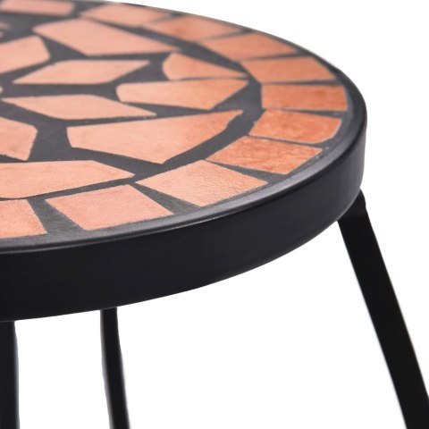 STOLIKI MOZAIKOWE 3 SZT. CERAMICZNE KOLOR TERAKOTOWY