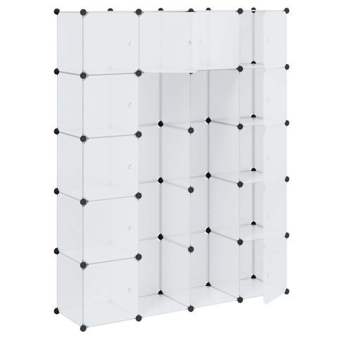 SZAFA MODUŁOWA Z 14 PRZEGRODAMI BIAŁA 37X146X180,5CM
