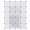 SZAFA MODUŁOWA Z 14 PRZEGRODAMI BIAŁA 37X146X180,5CM