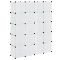 SZAFA MODUŁOWA Z 14 PRZEGRODAMI BIAŁA 37X146X180,5CM