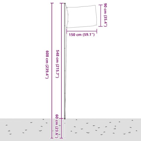 FLAGA WIELKIEJ BRYTANII Z MASZTEM 6,08 M ALUMINIUM