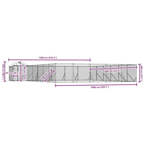 KOJEC DLA PSA Z DACHEM SREBRNY,12X12X2,5M STAL GALWANIZOWANA
