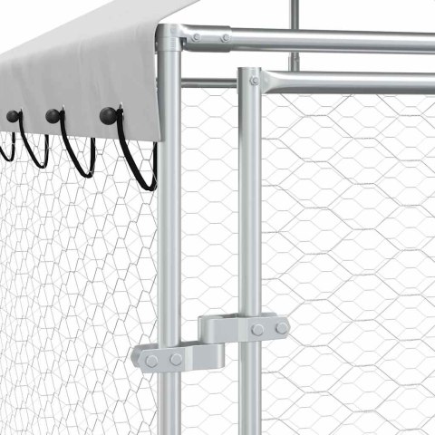 KOJEC DLA PSA Z DACHEM SREBRNY 14X2X2,5M STAL GALWANIZOWANA