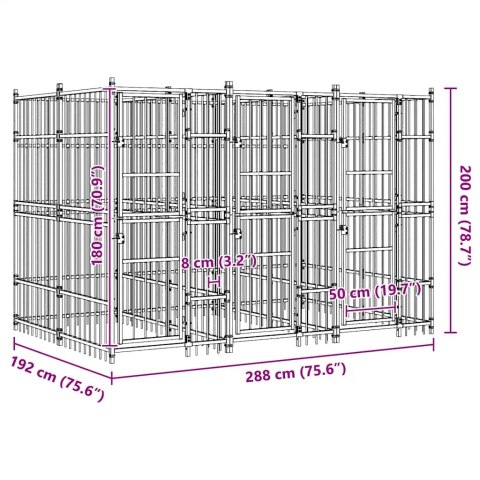 KOJEC ZEWNĘTRZNY DLA PSA STALOWY 5,53 M²