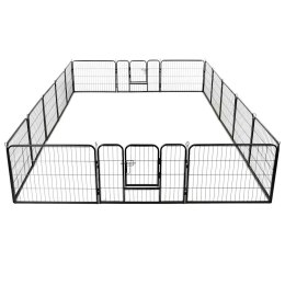 KOJEC DLA PSÓW 16 PANELI STALOWY 60X80CM CZARNY