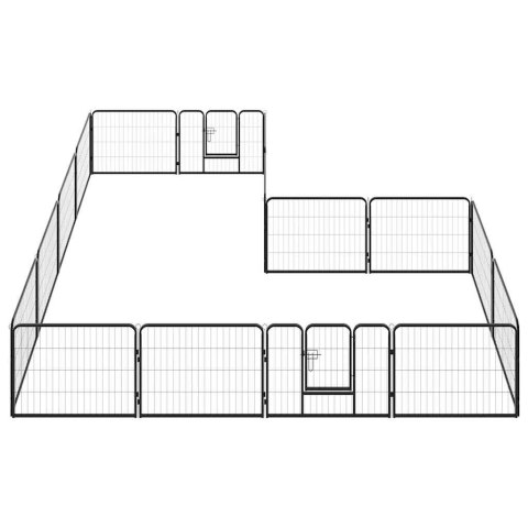 KOJEC DLA PSÓW 16 PANELI STALOWY 60X80CM CZARNY