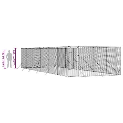 KOJEC ZEWNĘTRZNY DLA PSA 4X12X2 M STAL GALWANIZOWANA