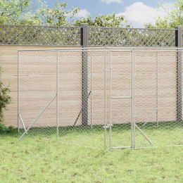 KOJEC ZEWNĘTRZNY DLA PSA SREBRNY 4X4X2 M STAL GALWANIZOWANA