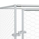 KOJEC ZEWNĘTRZNY DLA PSA SREBRNY 4X4X2 M STAL GALWANIZOWANA