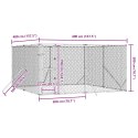 KOJEC ZEWNĘTRZNY DLA PSA SREBRNY 4X4X2 M STAL GALWANIZOWANA
