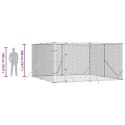KOJEC ZEWNĘTRZNY DLA PSA SREBRNY 4X4X2 M STAL GALWANIZOWANA