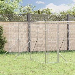 KOJEC ZEWNĘTRZNY DLA PSA SREBRNY 6X6X2 M STAL GALWANIZOWANA
