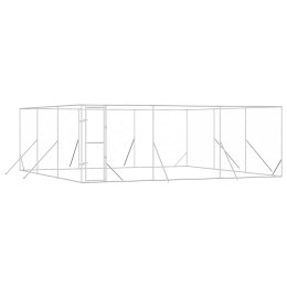 KOJEC ZEWNĘTRZNY DLA PSA SREBRNY 6X6X2 M STAL GALWANIZOWANA