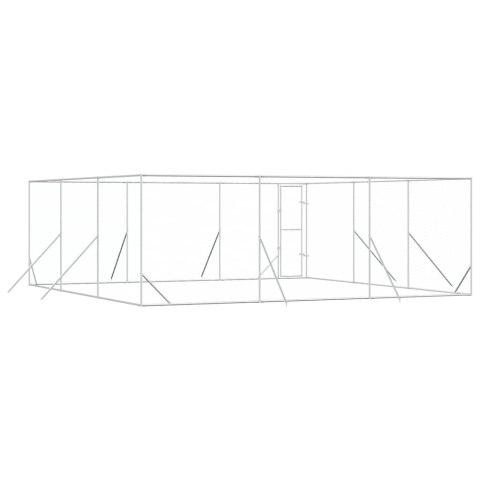 KOJEC ZEWNĘTRZNY DLA PSA SREBRNY 6X6X2 M STAL GALWANIZOWANA
