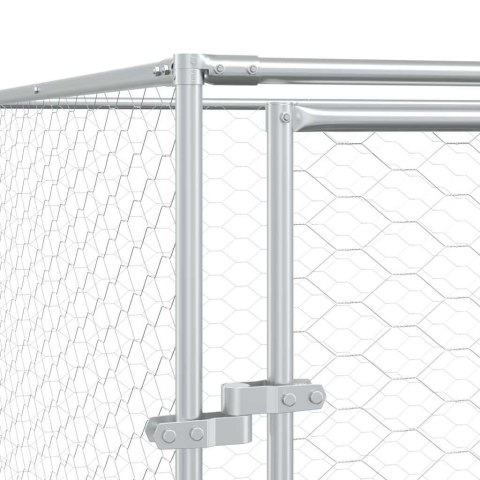 KOJEC ZEWNĘTRZNY DLA PSA SREBRNY 6X6X2 M STAL GALWANIZOWANA