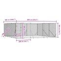 KOJEC ZEWNĘTRZNY DLA PSA SREBRNY 6X6X2 M STAL GALWANIZOWANA