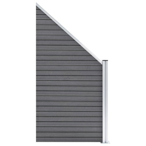 OGRODZENIE WPC 4 PANELE KWADRATOWE 1 SKOŚNY 792X186CM SZARE