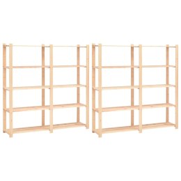 REGAŁY Z 5 PÓŁKAMI 2 SZT. 170X38X170CM SOSNA 500 KG