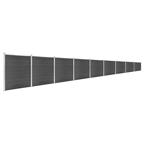 ZESTAW OGRODZENIOWY Z WPC 1564X186CM CZARNY