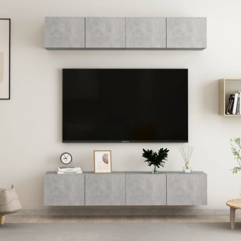 SZAFKI TELEWIZYJNE 4 SZT. SZAROŚĆ BETONU 80X30X30CM