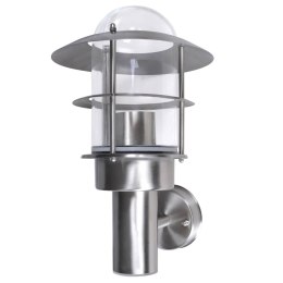 LAMPA ŚCIENNA ZEWNĘTRZNA OGRODOWA E27 STAL NIERDZEWNA IP44 KLASYCZNA STYL