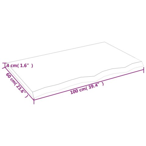 BLAT DO ŁAZIENKI JASNOBRĄZOWY 100X60X(2-4)CM LITE DREWNO