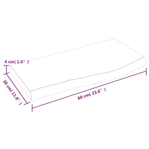 BLAT DO ŁAZIENKI JASNOBRĄZOWY 60X30X(2-4)CM LITE DREWNO