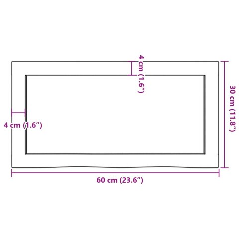 BLAT DO ŁAZIENKI JASNOBRĄZOWY 60X30X(2-4)CM LITE DREWNO