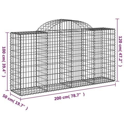 KOSZE GABIONOWE 18 SZT 200X50X100/120CM GALWANIZOWANE ŻELAZO