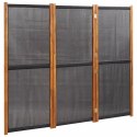 PARAWAN 3-PANELOWY CZARNY 210X180CM